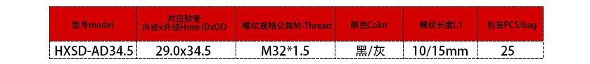 45度旋转软管防水接头参数